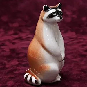 Коллекционный Триптих - Фарфоровые Статуэтки «Три Енота», ЛФЗ СССР -1962 год.