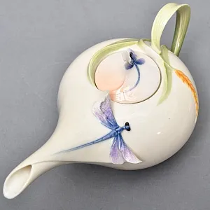 Авторский Фарфоровый Чайный сервиз «Бабочки и стрекозы» на 4 персоны, Franz Collection Тайвань.