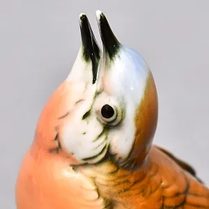 Птица - Фарфоровая статуэтка «Поющая Зарянка», Карл Энс / Karl Ens Германия, 50-е годы ХХ века. 