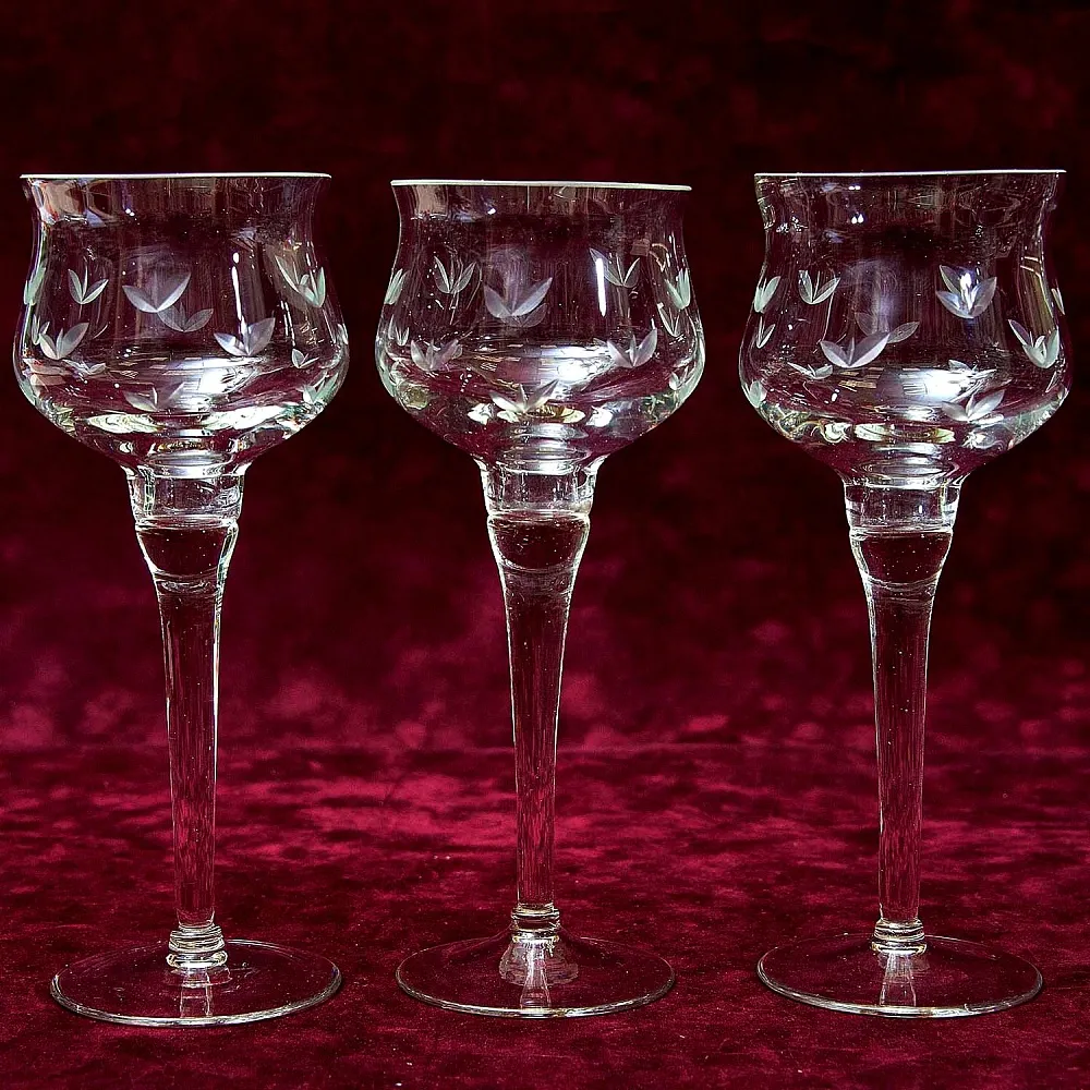 Редкость! Набор 6-ть Хрустальных Бокалов для вина, SCHONBORNER Германия, 40-е гг.