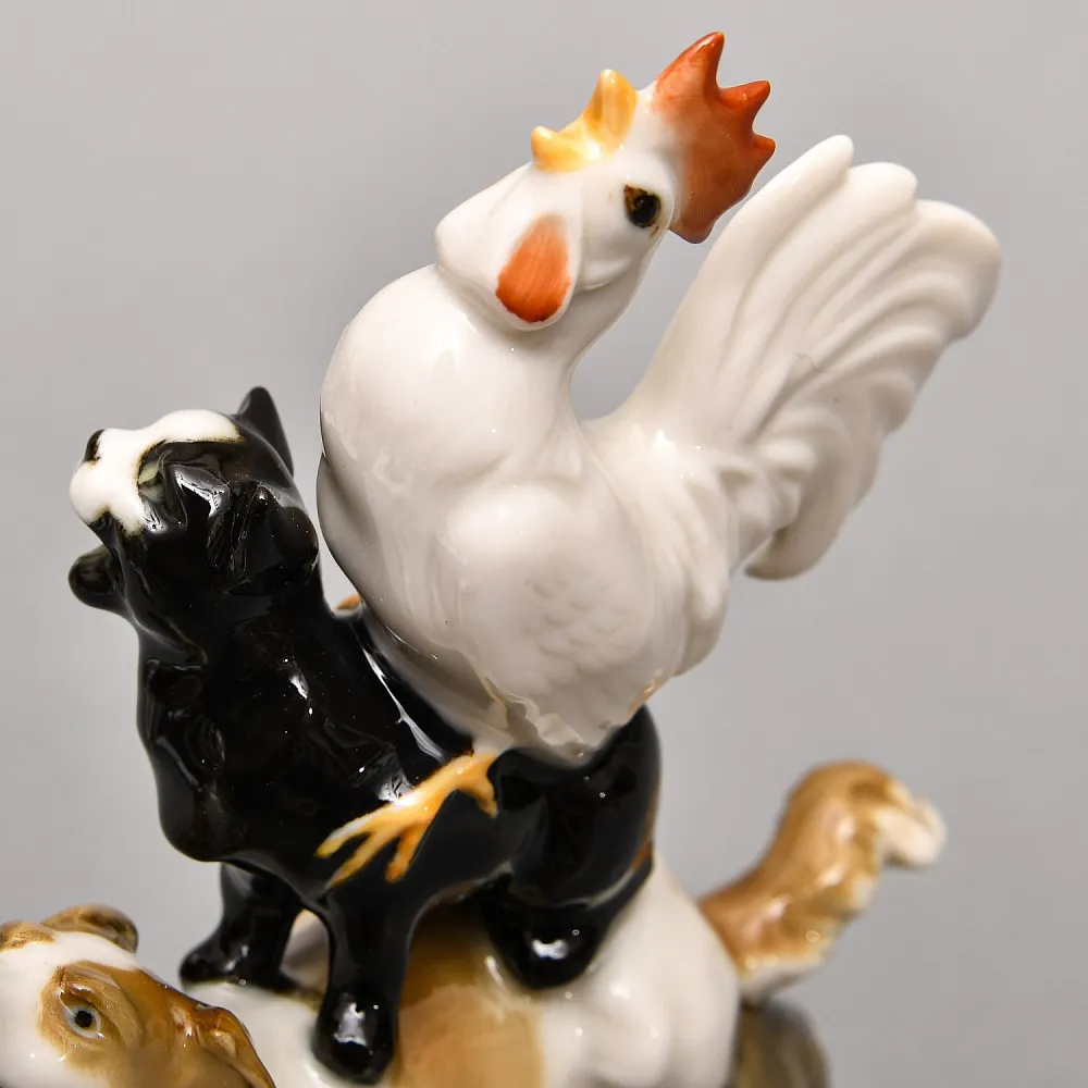 Авторская Фарфоровая Статуэтка «Бременские музыканты», Hutschenreuther, Германия -1955 год.