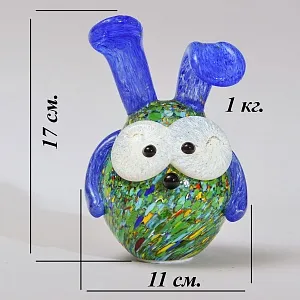 Авторская Коллекционная Стеклянная Статуэтка «Заяц», Цветное стекло, Россия.