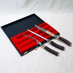 Набор для Барбекю «Охота» - 3 предмета, Германия, DREIZACK SOLINGEN, 70 -е годы ХХ века.