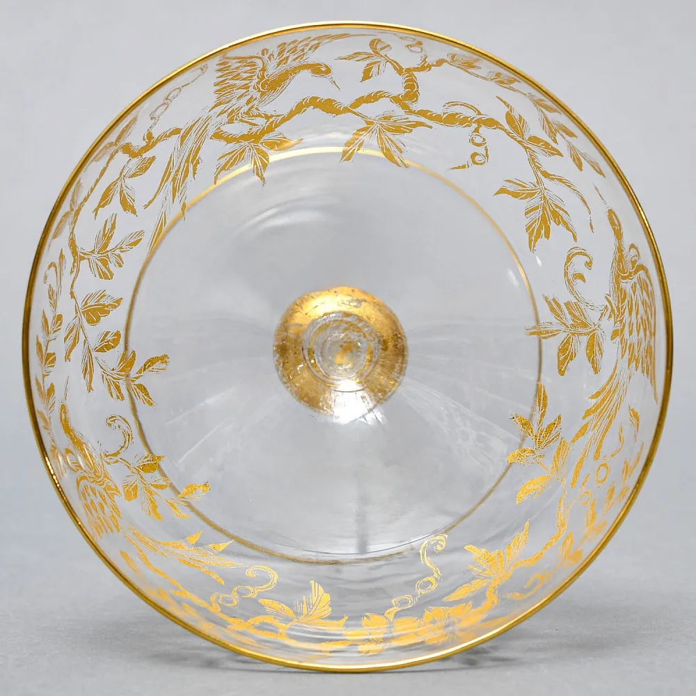 Хрустальные Фужеры для Шампанского - Креманки серия «Золотой Фазан», JOSEPHINENHUTTE, Германия -50 гг. 