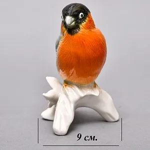 Фарфоровая статуэтка Птица «Красногрудый Снегирь», Karl Ens Германия, 50-е годы ХХ века.