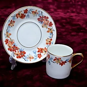 Фарфоровая Кофейная Пара «Кленовые листья», Бавария, Германия вторая половина ХХ века.-копия