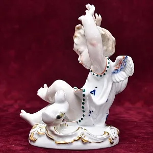 Редкость!!! Фарфоровая Статуэтка «Девочка и Цыплёнок», Карл Энс / Karl Ens Германия, 30-е гг.