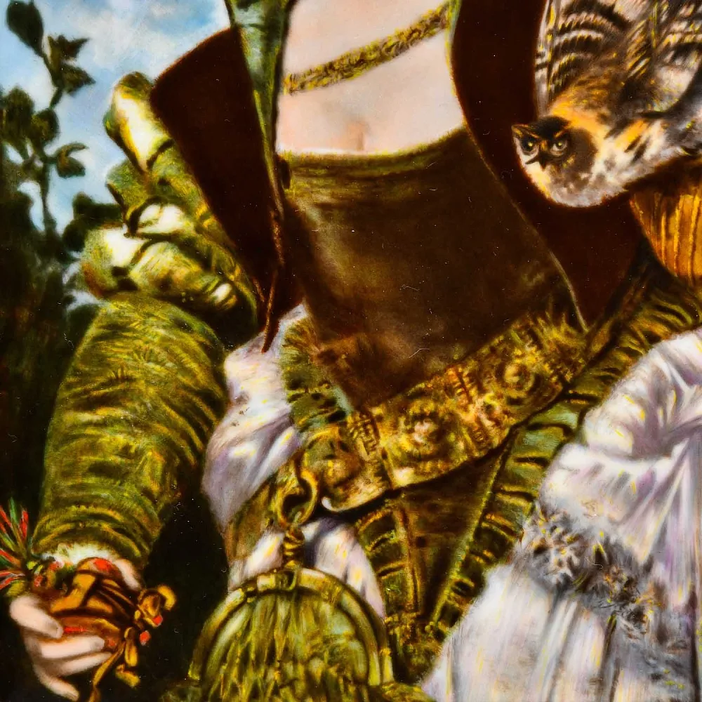 Фарфоровый Пласт - Картина - Панно «Охота - Дама с соколом»,  ROSENTHAL германия, 1981 - 1993 годы. 