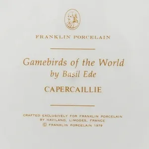 Коллекционная Тарелка «Глухарь» Фарфор Лимож Limoges Франция 1979 год.