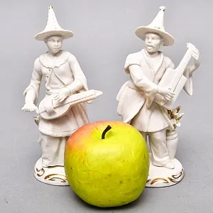 Парные Фарфоровые Статуэтки «Китайские музыканты», SITZENDORF Германия, середина ХХ века.