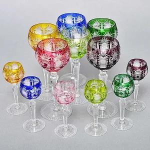 Набор Бокалы + Рюмки серия «PARIS» Хрусталь, JOSKA BODENMAIS Германия, 60 -е годы ХХ века.