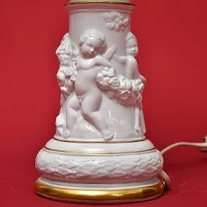 Фарфоровая Электрическая Лампа «ПОРТРЕТЫ», Литофания, Sitzendorf Германия.