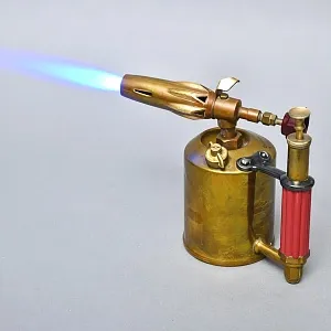 Винтажная Бензиновая Горелка - Паяльная Латунная Лампа, Швеция середина ХХ века. 