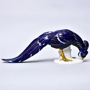 Коллекционная Фарфоровая статуэтка «Птица - ФАЗАН», VOLKSTEDT Германия, середина ХХ века.