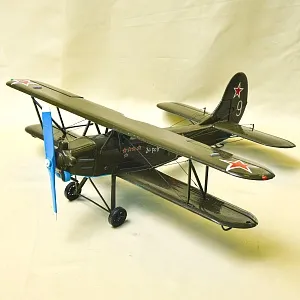 Винтажная Большая Деревянная Модель Самолёта «У-2 или По-2», СССР вторая половина ХХ века.