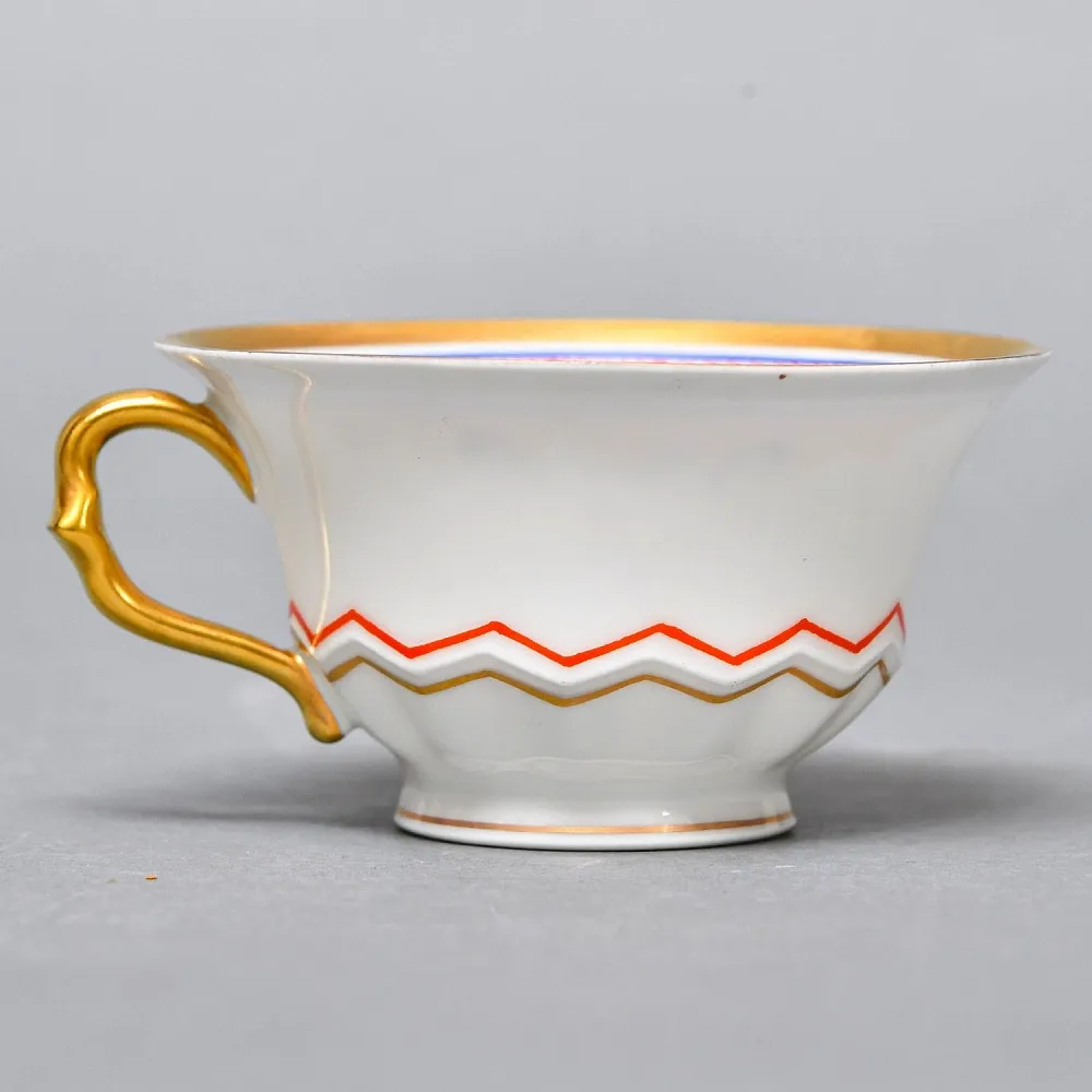 Антикварная Фарфоровая Кофейная пара в стиле Шинуазри, ROSENTHAL Германия, 1891 - 1906 годы. 