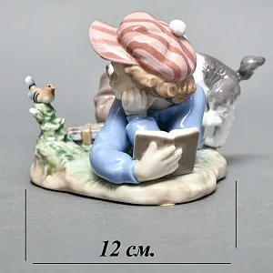 Коллекционная Фарфоровая статуэтка «Мальчик с собакой и птицей», Lladro Испания. 