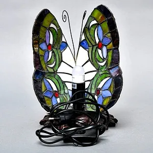 Электрическая Лампа - Светильник - Ночник «Бабочка Тиффани» Ар-Нуво, США конец ХХ века.. 