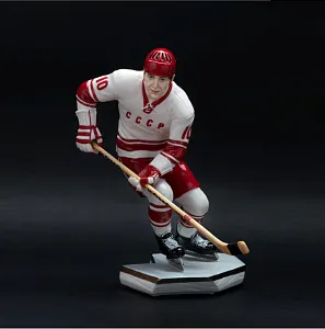 Коллекционная Авторская Статуэтка «Хоккеист СССР – Александр Мальцев №10», фарфор, Россия.