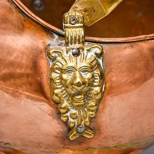 Винтажный Зольник с Фарфоровыми ручками Кашпо Медь Англия середина ХХ века!