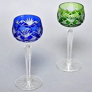 Два Бокала «Тет-а-Тет» серия «Jise» Цветной Хрусталь, Kunsthandwerk Bodenmais Германия, 60 гг.