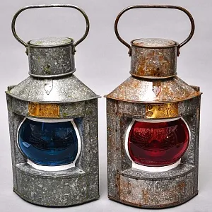 Винтажный Керосиновый Фонарь «Корабельная Сигнальная пара - Левый и Правый», СССР -1965 год.