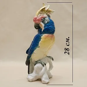Фарфоровая статуэтка Птица - «Попугай - Какаду» Н -28 см., Карл Энс / Karl Ens,  Германия, 50-е гг.