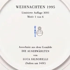 Коллекционная Тарелка «Ангел, играющий на лютне», Фарфор. KPM Berlin Германия -1995 год.