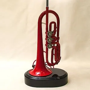 Дизайнерская Электрическая Настольная Лампа Светильник «Труба - Красный Корнет - 1966г».