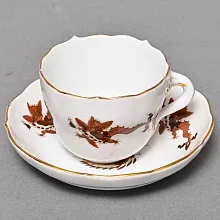 Классическая Фарфоровая Кофейная пара «Коричневый дракон», MEISSEN Германия, середина ХХ века.