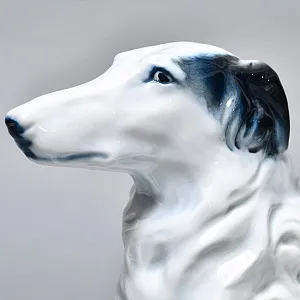 Коллекционная статуэтка «ОХОТНИЧЬЯ СОБАКА. Русская псовая борзая», Фарфор ROSENTHAL Германия.