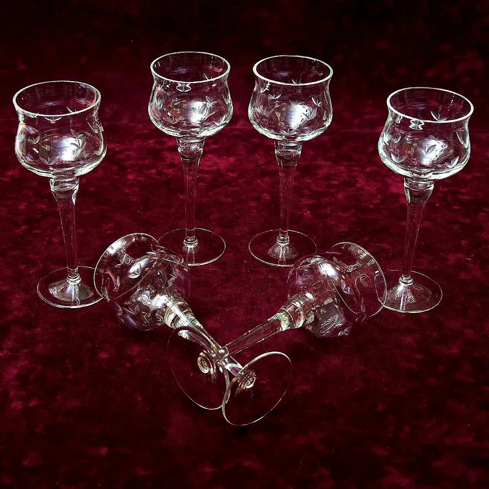 Редкость! Набор 6-ть Хрустальных Бокалов для вина, SCHONBORNER Германия, 40-е гг.