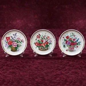 Набор из Трёх Декоративных Тарелок «ЦВЕТЫ ЛЕТА» Фарфор Vohenstauss Германия D-10 см.