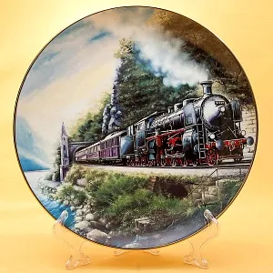 Коллекционная Тарелка «Знаменитые Паровозы» Фарфор, Seltmann Weiden Германия -1995 год.