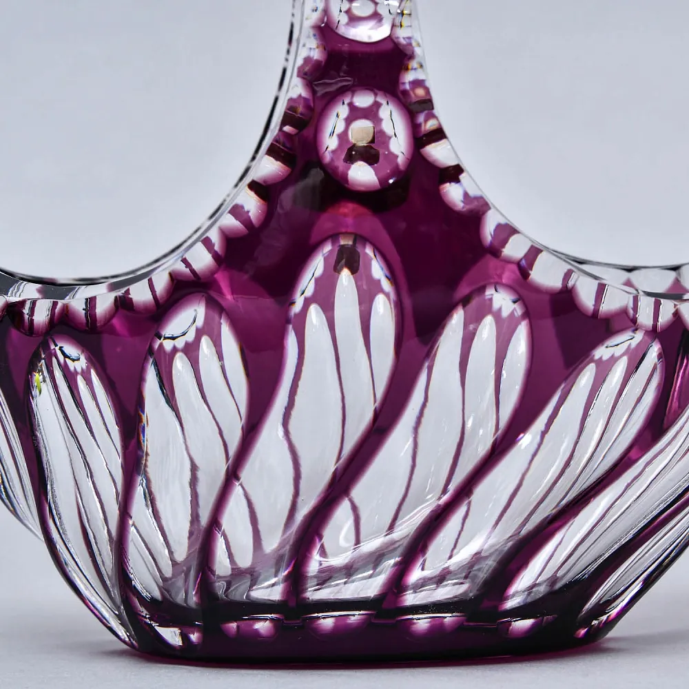 Ваза - Конфетница «Аметистовая Корзинка» Хрусталь, BEYER Германия 60-е годы ХХ века.