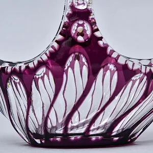 Ваза - Конфетница «Аметистовая Корзинка» Хрусталь, BEYER Германия 60-е годы ХХ века.