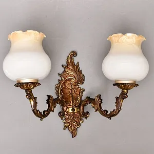 Пара Бронзовых Настенных Электрических Двух рожковых Светильников - Бра, СССР 70 -е гг. 