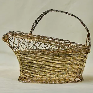 Винтажная Подставка «Корзинка» для Бутылки Вина, Silverplate, Франция, 60 -е годы ХХ века.