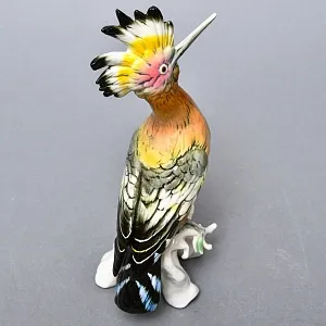 Птица - Фарфоровая статуэтка «Удод» Н -26 см., Карл Энс / Karl Ens Германия, 50-е гг. ХХ века.