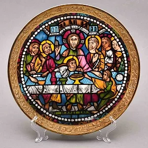 Фарфоровая Тарелка «Тайная вечерня. Витражи Шартрского Собора», Krautheim & Adelberg Германия, 1945-1977 годы. 