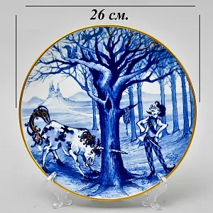 Коллекционная Фарфоровая Тарелка - Блюдо «Сказка. Храбрый Портняжка», MEISSEN Германия - 1988 год.
