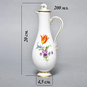 Коллекционный Фарфоровый Соусник - Кувшинчик «Мейсенские цветы», MEISSEN Германия.