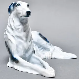 Коллекционная статуэтка «ОХОТНИЧЬЯ СОБАКА. Русская псовая борзая», Фарфор ROSENTHAL Германия.