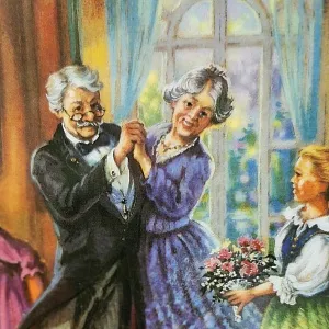 Большая Тарелка «Праздник - Дедушка и Бабушка» Фарфор, Weimar Porzellan Германия -1995 год.