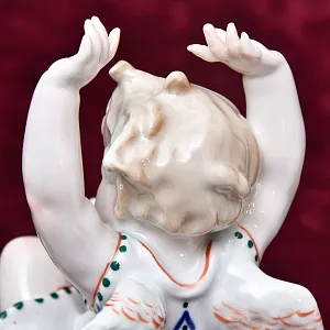 Редкость!!! Фарфоровая Статуэтка «Девочка и Цыплёнок», Карл Энс / Karl Ens Германия, 30-е гг.