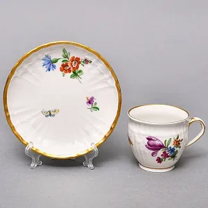 Коллекционная Кофейная пара «Летние цветы», Фарфор KPM Berlin Германия, первая половина ХХ века.