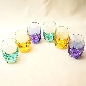 Набор 6-ть Стаканов серия «BAR» Цветной Хрусталь, MOSER - МОЗЕР Чехия.