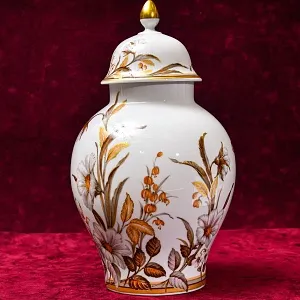 Большой Авторский Вазон - Ваза с крышкой «Цветение Лета» Фарфор KAISER Германия.