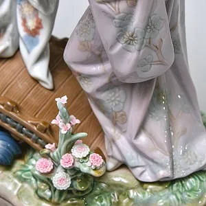 Большая Коллекционная Фарфоровая статуэтка «ВЕСНА В ЯПОНИИ», Lladro Испания -1984 год.