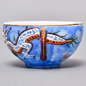 Чайный Сервиз на 6 персон «Небесные Драконы», Фарфор SATSUMA Япония, середина ХХ века.